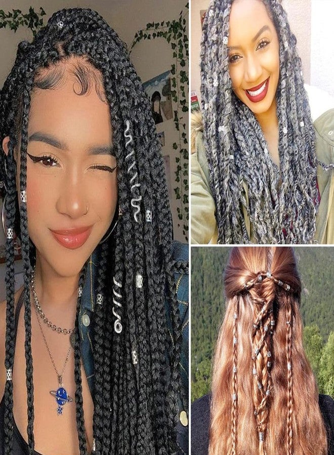 Snmzlc 86 Pcs Serpentine shaped silver hair braids dreadlock hair beads Non-Piercing Ear Clip hair jewelry for braids accessories for Women Men Hair AccessoriesUS365 (silver) - Image 5